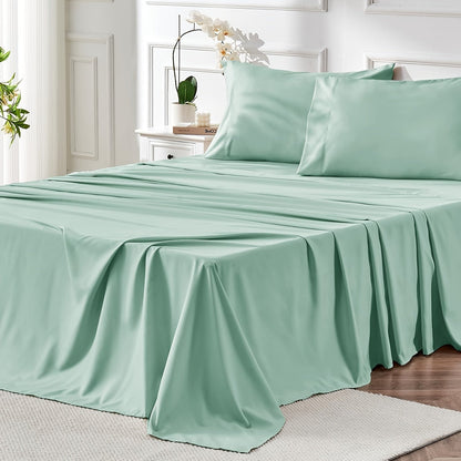 Parure de draps 4 pièces en microfibre à poches profondes – Draps ultra-doux et respirants de qualité hôtelière, résistants à la décoloration et au rétrécissement, toutes saisons, tailles lit simple, double, grand et très grand, choix de couleurs