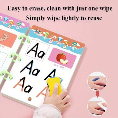 Erasable Reusable Whiteboard Activity Cards for Kids – 33-Page Pen Control Training Thinking Puzzle Toy with 2 Whiteboard Pens | Writing Tracing Practice for Preschoolers & Early Learners | Holiday Gift