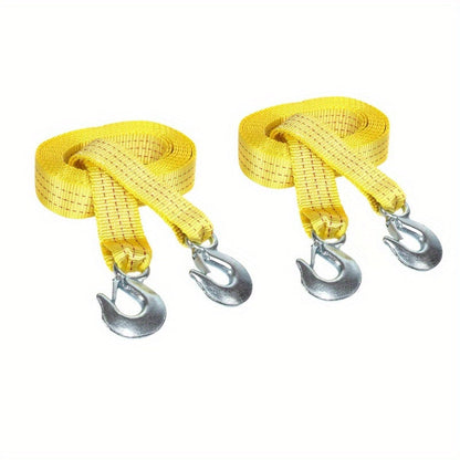 Sangle de remorquage robuste 5 tonnes 4 m – Sangle de treuil avec crochet en acier forgé pour dépannage tout-terrain, remorquage d'urgence pour SUV, camion, pick-up 4x4, kit de secours tout-terrain indispensable