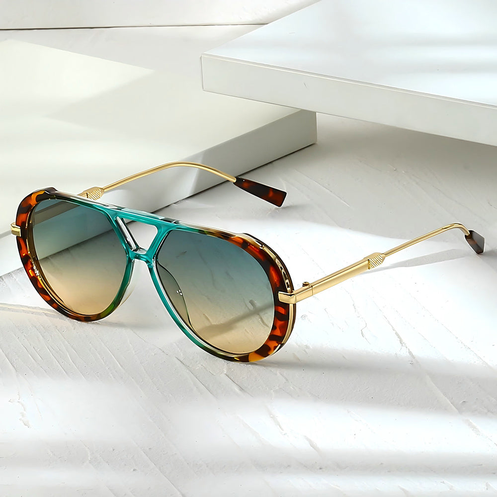 Lunettes de soleil rondes à double pont colorées pour femmes – Monture circulaire rétro avec protection UV, lunettes tendance pour festivals d'été et cadeau d'anniversaire pour elle