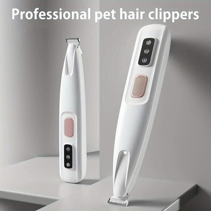 Pet Grooming Electric Clipper USB Rechargeable with LED Light - Low-Noise Dog & Cat Paw Trimmer for Paws, Eyes, Ears, Face & Body, Multi-Functional Cordless Pet Hair Clipper for Home Grooming