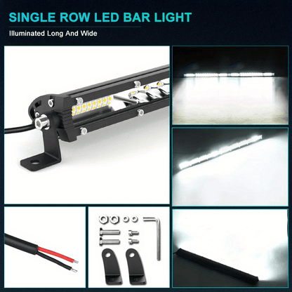 Kit de barre lumineuse de travail à LED pour camion tout-terrain, Jeep, SUV, UTV, VTT et tracteur – Barre lumineuse de 22" et 10" + pods LED de 4", 2000-3000 lumens, 12-24 V, aucune batterie requise, configurations multiples