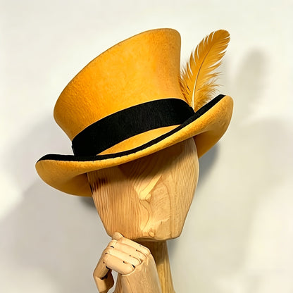 Chapeau Fedora en feutre 100 % laine avec ruban pour femmes et hommes – Haut-de-forme asymétrique ajustable pour église, fêtes et mariages, couvre-chef élégant disponible en 10 couleurs, cadeau de Noël idéal