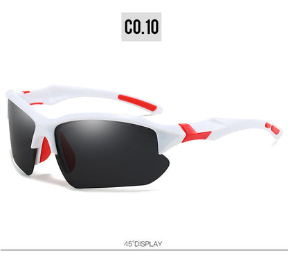 Lunettes de soleil sport polarisées demi-monture pour hommes, protection UV400, lunettes légères pour le ski, la conduite, la course, la pêche et les activités en plein air, lot de 3 ou lot de 10