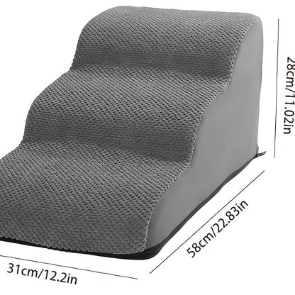 Dog Stairs for High Beds & Sofa Pet Steps Ramp Sponge Foam Slope for Small Dogs Cats Memory Rebound Density 28-32 Non-Slip Cat Stair 22.83x12.2x11.02 Inch Gray Green