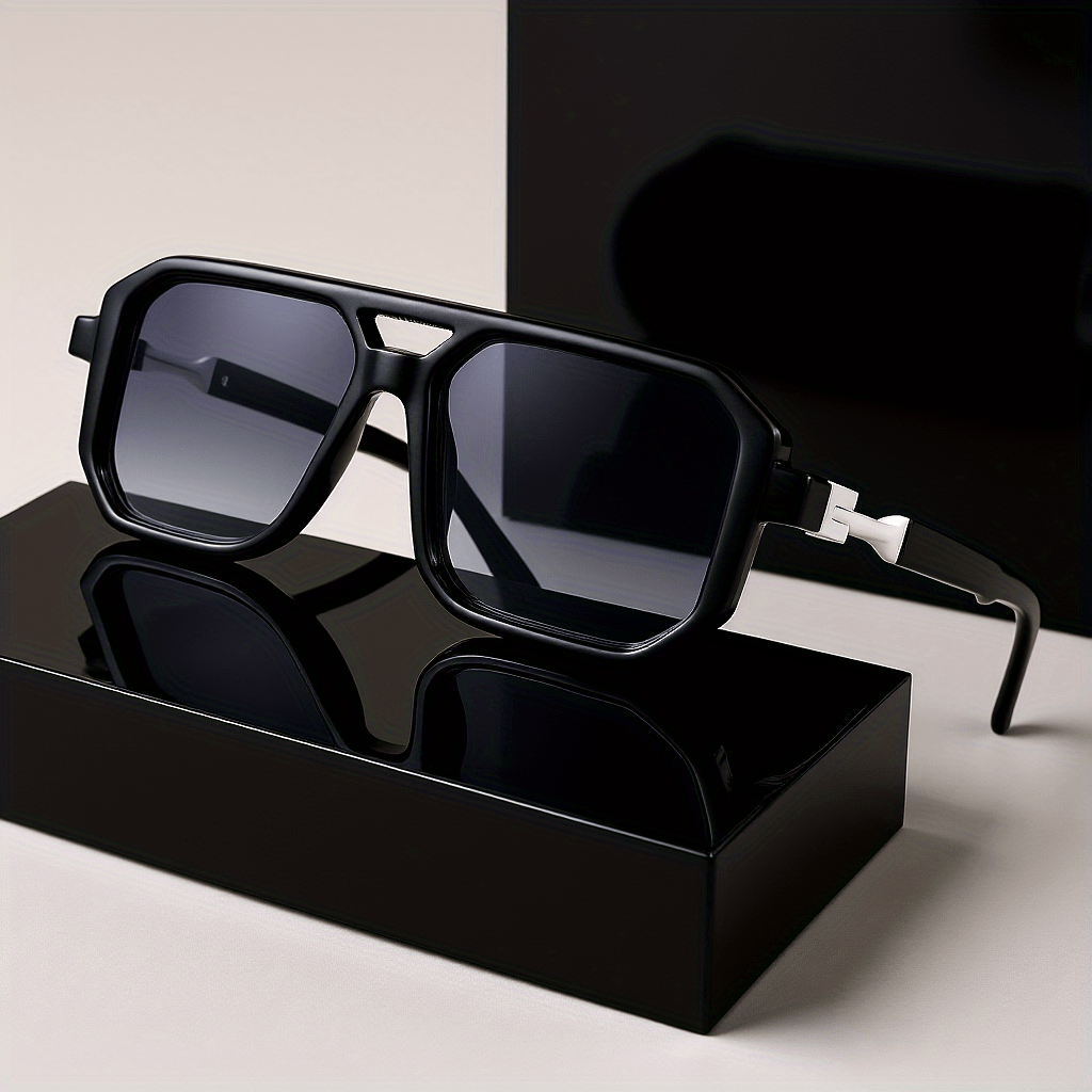 Lunettes de soleil unisexe à monture carrée oversize, protection UV, branches rétro écailles de tortue, pour hommes et femmes, voyage, plage, usage quotidien, inclut étui et chiffon de nettoyage, 6 couleurs