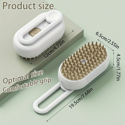 3-in-1 Self-Cleaning Pet Grooming Brush with Steam Spray - Deshedding Tool for Cats & Dogs, One-Click Hair Removal, 2026 New Model