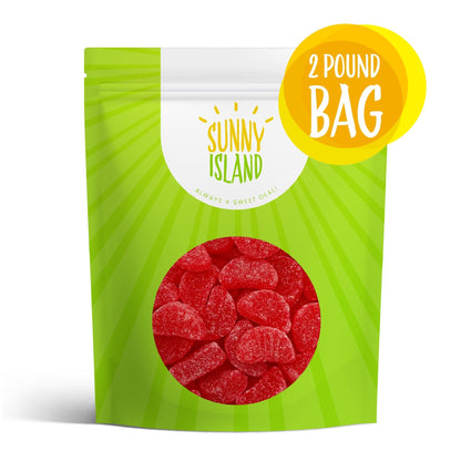Sachets de 900 g de bonbons gélifiés à la cerise – Bonbons tendres à la cerise saupoudrés de sucre, environ 90 pièces, parfaits pour les buffets de bonbons, les fêtes, les célébrations de fin d'année et les cadeaux