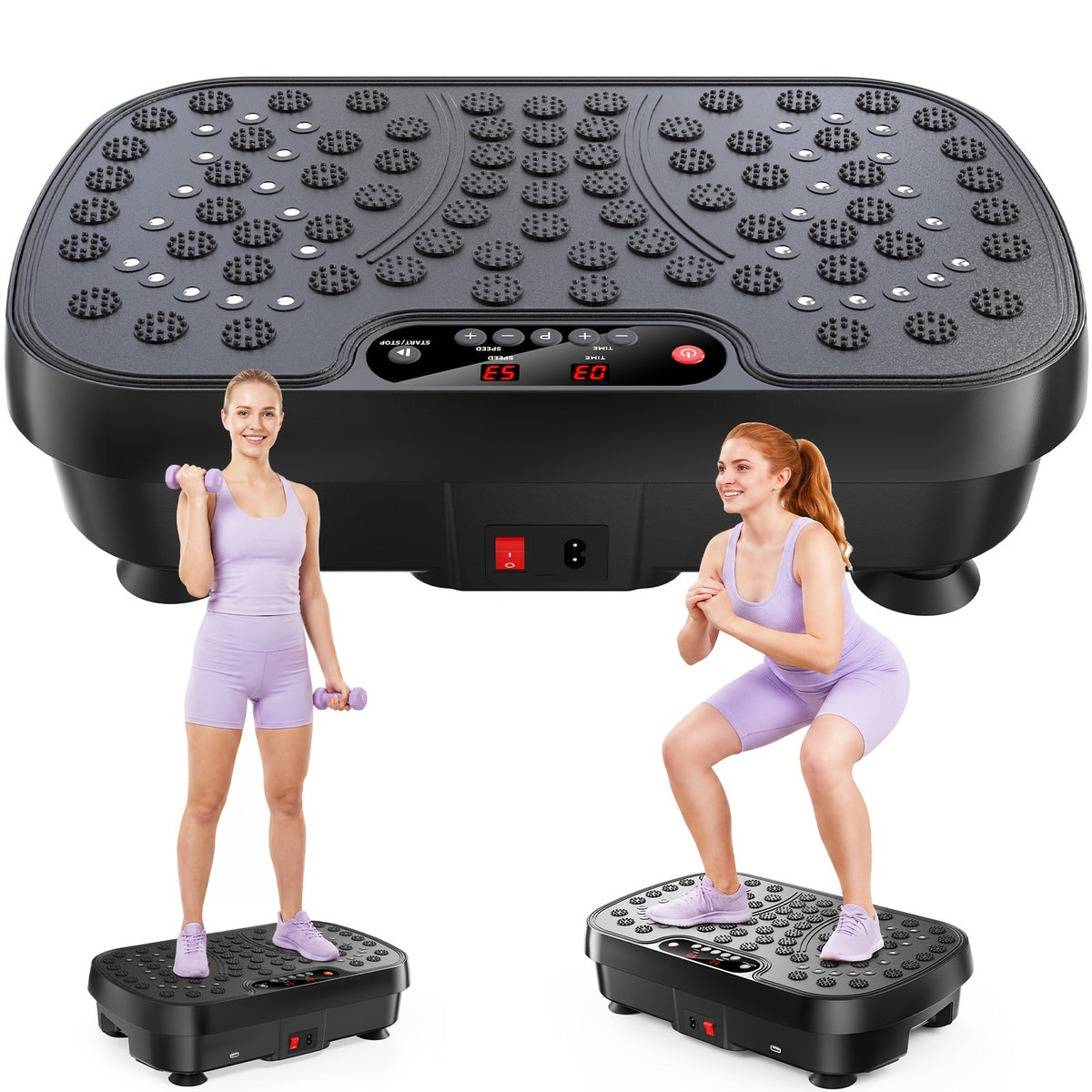 Plateforme vibrante pour entraînement complet du corps, appareil de fitness pour drainage lymphatique, moteur silencieux, contrôle de vitesse réglable, équipement d'exercice pour salle de sport à domicile pour perte de poids et tonification musculaire