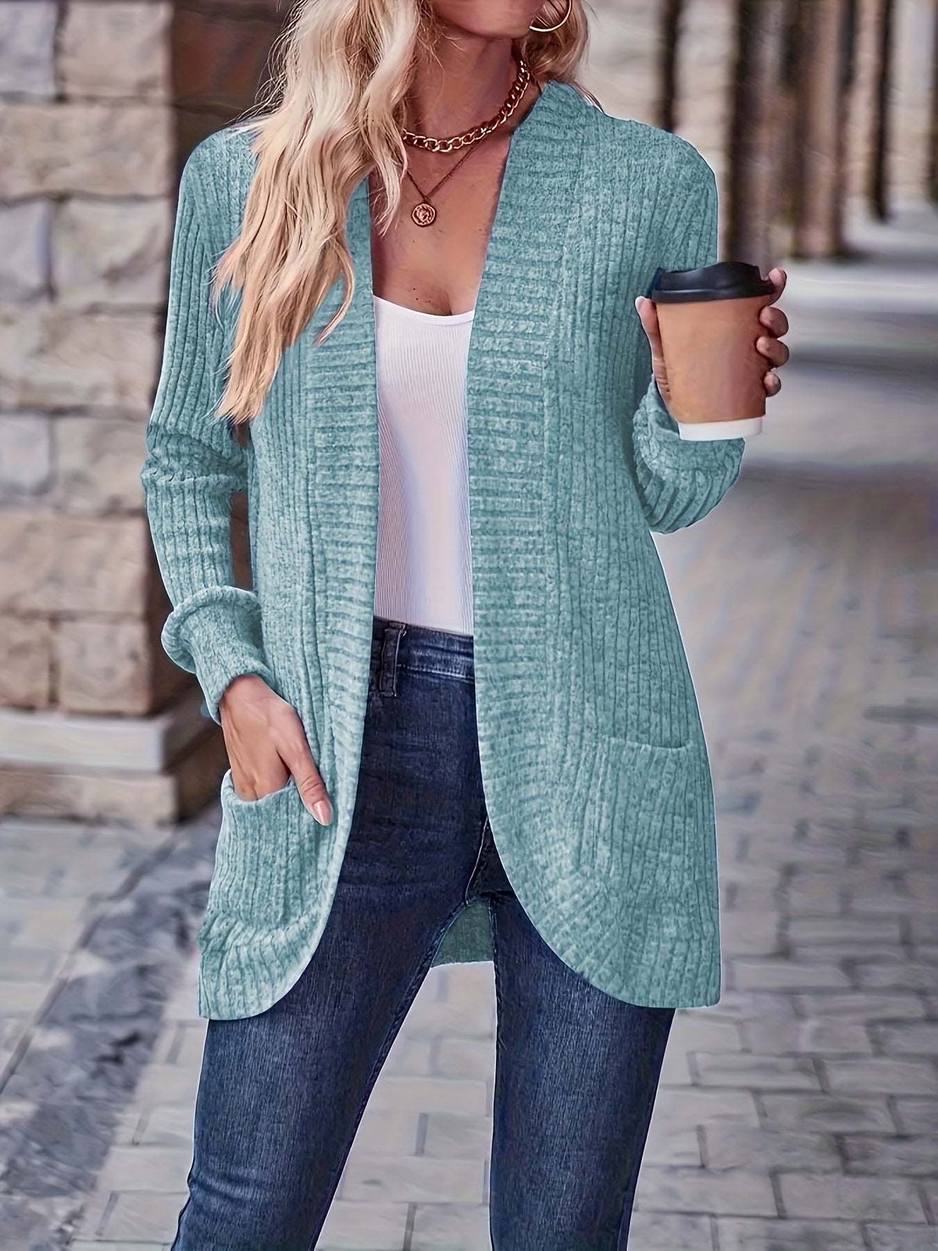 Women's Loose Casual Long Sleeve Blouse Solid Color Pocket Splicing Relaxed Fit Top 10 Colors S-XXL Spring Fall Everyday Wear