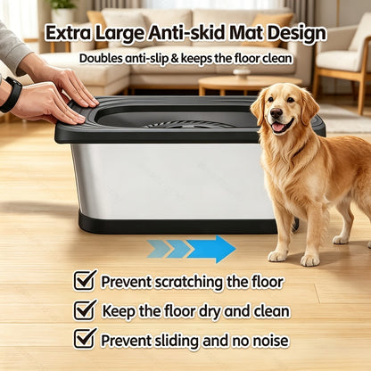 7L Stainless Steel Dog Water Bowl Anti-Spill Splash-Proof Slow Feeder for Messy Drinkers Heavy Duty Indoor Outdoor Pet Bowl – Large Capacity