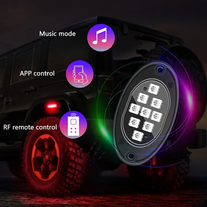 Kit de lumières LED RGB pour camions et pick-ups – Activation sonore, contrôle par application et télécommande, éclairage néon multicolore pour châssis, 9 grosses ampoules LED, 4/6/8/10 modules d'éclairage de bas de caisse