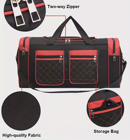 Sac de voyage grande capacité pour hommes et femmes – Sac de sport robuste multi-poches, avec bandoulière réglable et fermeture éclair pour le fitness, les escapades de week-end, les voyages d'affaires et les activités en plein air