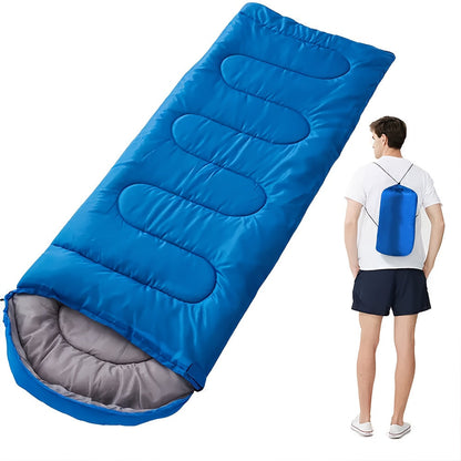 Sac de couchage 4 saisons léger pour temps froid -17 à -7°C – Forme enveloppe avec capuche réglable pour le camping, la randonnée, le trekking, l'alpinisme et les voyages en hiver