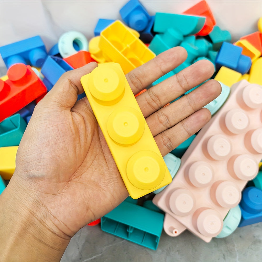 Jeu de construction à grosses briques pour tout-petits et enfants – Kit de blocs STEM pour l'entraînement cérébral, la motricité fine et la préhension, lot de 25 / 50 / 90 pièces, cadeau d'anniversaire et de vacances, couleur aléatoire