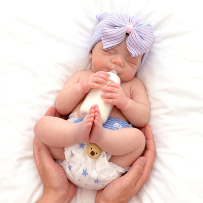 Poupée fille de 18 pouces en silicone intégral – Nouveau-né réaliste à bouche ouverte, poupée reborn faite main, souple et flexible avec tenue, cadeau d'anniversaire ou de Noël pour enfants et collectionneurs