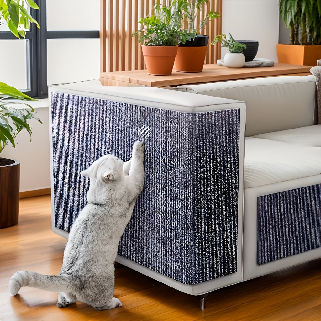 Griffoir mural autocollant pour chat - Protection de meubles amovible pour murs, canapés et chaises, panneau à griffer moderne en sisal, facile à installer, 6 couleurs (40 cm x 100 cm)
