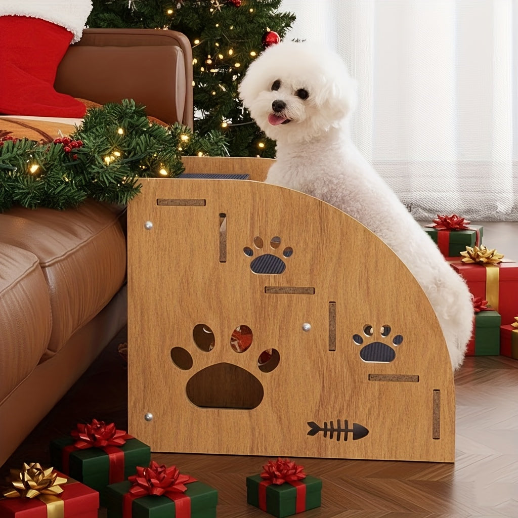 Escalier antidérapant pour chien et chat pour lit et canapé - Escaliers pour animaux à 3 ou 5 marches avec rampes de sécurité et design en pente, 38 cm de hauteur pour petits chiens, chats et animaux âgés, escalier léger et portable
