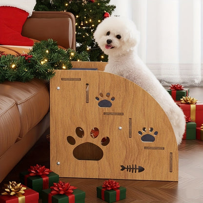 Escalier antidérapant pour chien et chat pour lit et canapé - Escaliers pour animaux à 3 ou 5 marches avec rampes de sécurité et design en pente, 38 cm de hauteur pour petits chiens, chats et animaux âgés, escalier léger et portable
