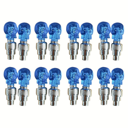 Bouchons de valve de pneu LED avec effet lumineux respirant et cheval au galop, 4/8/16 pièces, capuchons de valve de roue lumineux pour voiture, moto, vélo – Lumière de roue « Wind Fire », protection UV et antidéflagrante – Vert, rouge, bleu, squelette
