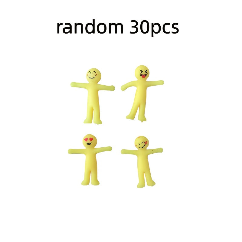 30 figurines extensibles Lala pour enfants - Mini poupées créatives en plastique semi-souple, jouet sensoriel anti-stress, cadeau idéal pour pochettes surprises, bas de Noël et fêtes pour garçons et filles, styles aléatoires