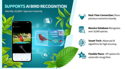Mangeoire à oiseaux intelligente avec caméra solaire – 4MP 2K HD, identification des espèces d'oiseaux, détection de mouvement, protection contre les écureuils, étanchéité IP66, surveillance à distance via application, cadeau pour les amoureux des oiseaux