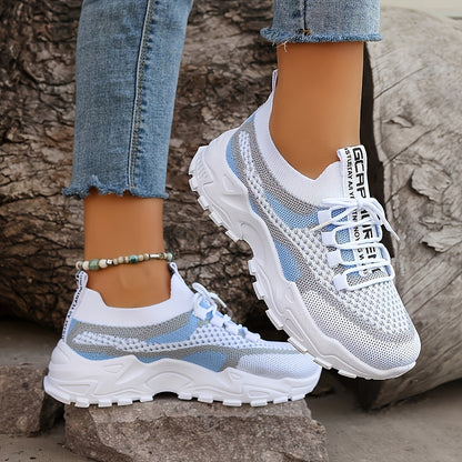Baskets basses décontractées pour femme avec semelle épaisse en PVC – Tennis légères et respirantes pour la salle de sport, le running et le quotidien | Chaussures de sport pour femme, tailles US 5-10, disponibles en vert, noir, rose et bleu