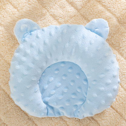 U-Shaped Dog Bed for Small Dogs – Cozy Cartoon Fleece Sleep Pad, Calming Donut Cuddler for Toy Breeds, Soft Polyester Elliptical Mat for Deep Sleep – Pink, Yellow, Blue, Grey