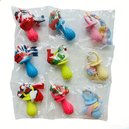 Lot de 9 jouets de dentition apaisants pour animaux - Jouets à mâcher en TPR pour chats et chiens, ensemble de jouets à mâcher pour le nettoyage dentaire et l'ennui pour chiots, chatons et races de petite à moyenne taille