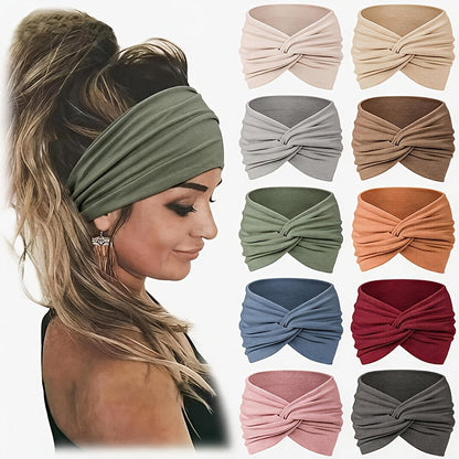 Lot de 10 élastiques à cheveux bohèmes pour femme – Bandeaux élastiques antidérapants et respirants pour la course, le yoga, le sport et le maquillage, accessoires pour cheveux bohèmes confortables, cadeau d'anniversaire et de vacances