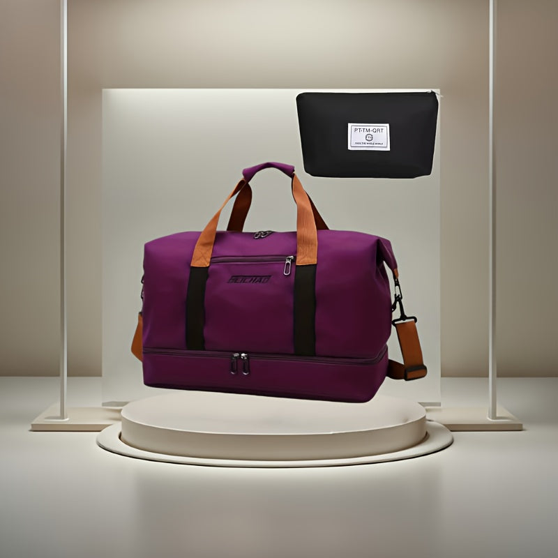 Sac de voyage grande capacité pour femme avec compartiment humide/sec – Sac de sport pour fitness et yoga, fourre-tout pour week-end et nuitée, loisirs et plein air, disponible en plusieurs coloris