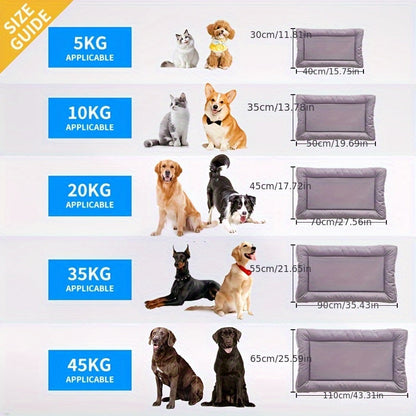 Grand panier carré pour chiens de petite à grande taille – Tapis pour animaux en polyester imprimé antidérapant, garnissage en fibre de polyester, coussin de couchage toutes saisons pour niche d'intérieur