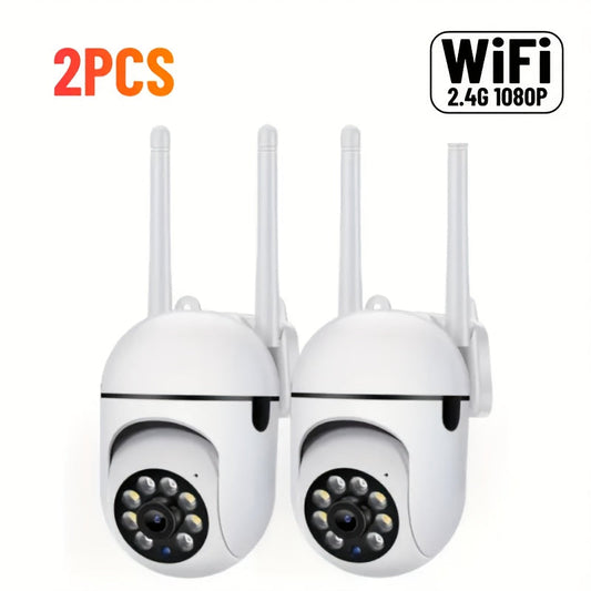 2-Pack WiFi Security Camera 2K QHD PTZ 355° Pan – Dual-Band 2.4G/5G AI Motion Detection, Color Night Vision, Two-Way Audio, Cloud & SD Storage, Baby Monitor, Indoor Home Surveillance Camera