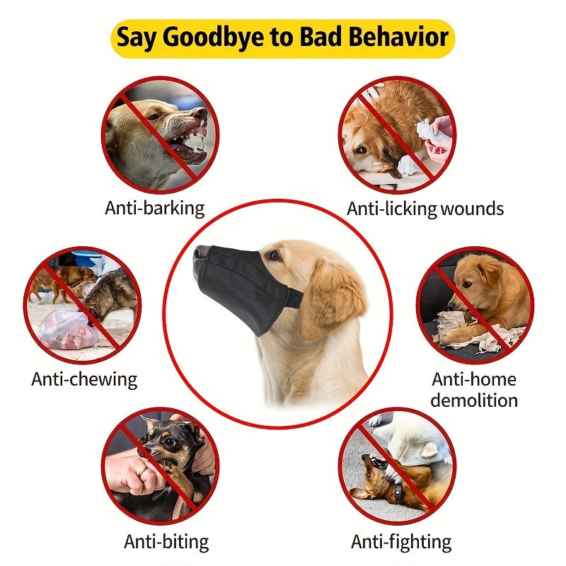 Lot de 7 muselières réglables pour chien – Masque respirant en filet anti-morsure et anti-aboiement pour petits, moyens et grands chiens, ouverture frontale, facile à mâcher, adapté pour boire