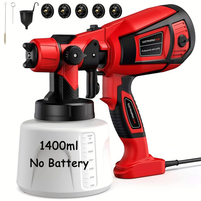 Pistolet à peinture électrique HVLP – Pistolet pulvérisateur airless avec 3 motifs, réservoir de 800 ml, nettoyage facile pour maison, meubles, placards, clôtures, murs, voitures et projets de bricolage