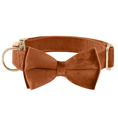 Collier avec nœud papillon pour chien en velours réglable avec boucle en métal - Collier avec nœud papillon mignon pour chiot, tailles S-XL pour chiens petits, moyens et grands, 12 couleurs, cadeau durable et élégant pour chien