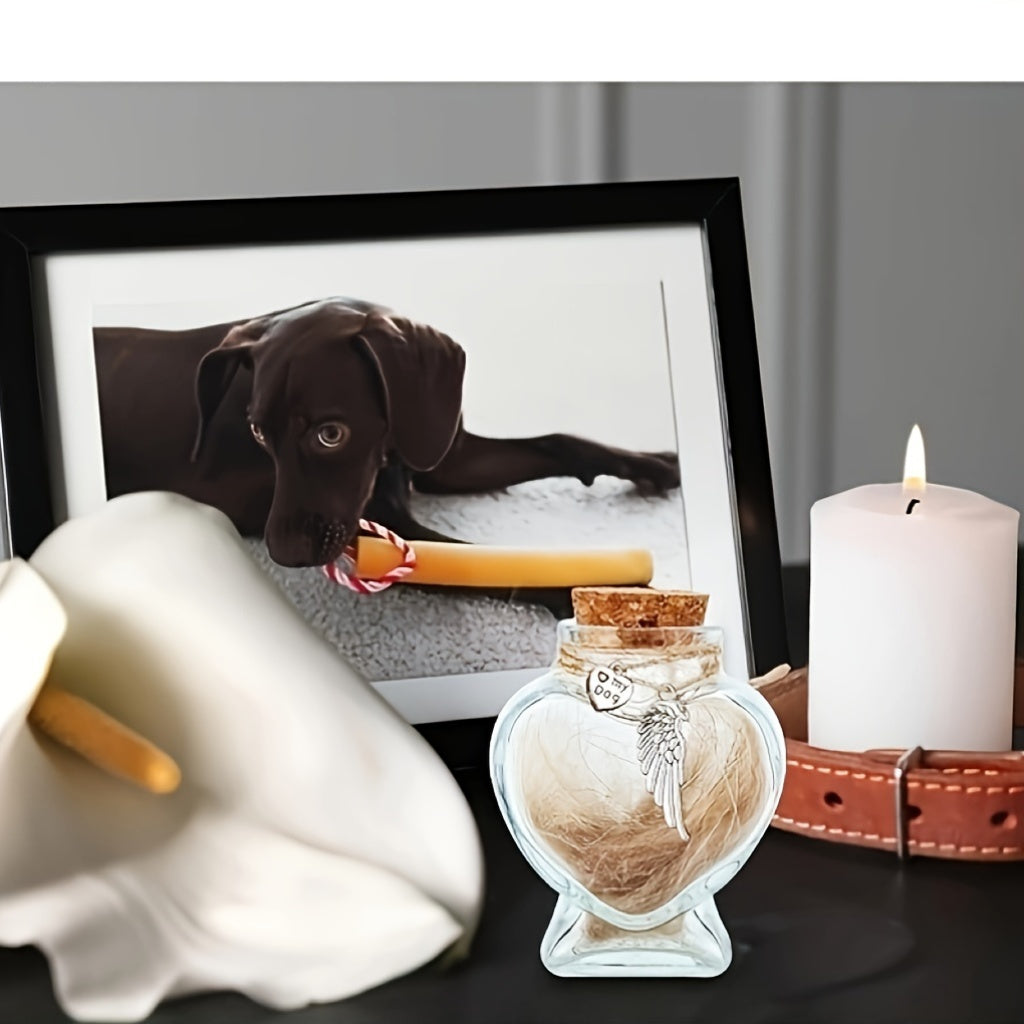 Fiole souvenir pour poils d'animal de compagnie – Boîte décorative pour conserver les poils de chien et de chat, cadeau commémoratif émouvant pour la perte d'un animal et souvenir pour un compagnon bien-aimé