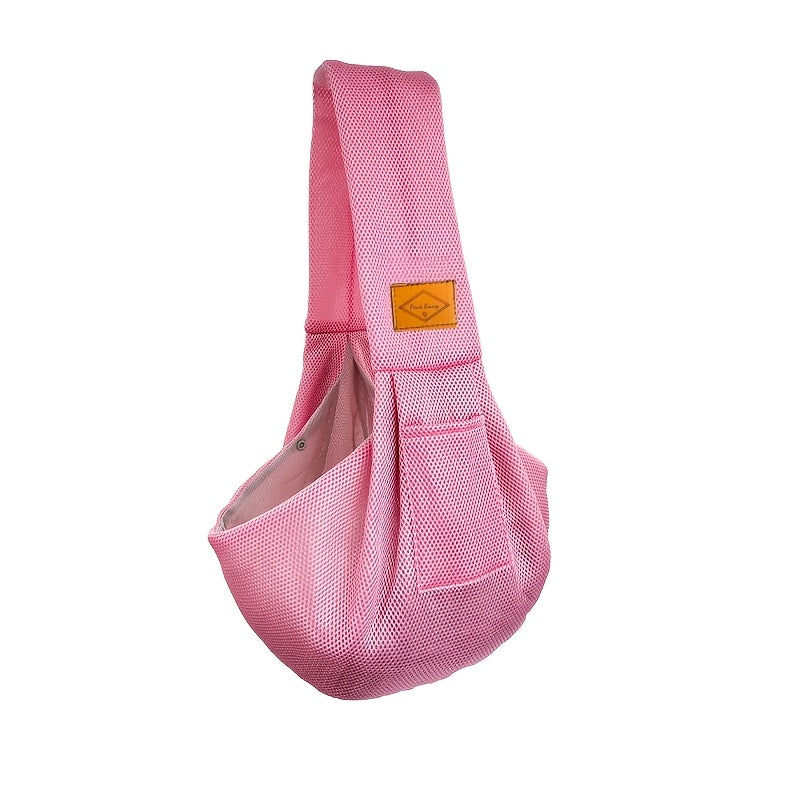 Sac de transport respirant en maille pour animaux - Sac ventral mains libres avec boucle de sécurité pour petits chiens et chats, sac bandoulière confortable et réglable pour promenades, voyages et aventures en plein air, 4 couleurs