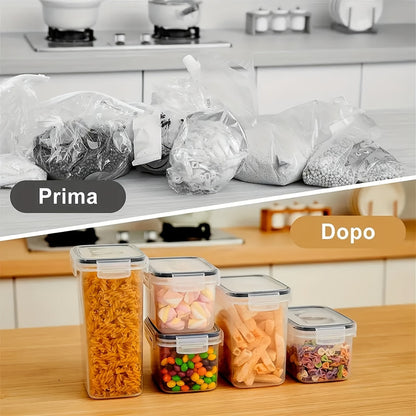 Boîtes de conservation hermétiques avec couvercles, sans BPA – Récipients de rangement de garde-manger en plastique avec fermeture à clapet pour riz, céréales, pâtes, farine et sucre, empilables, ensembles de 6 à 84 pièces