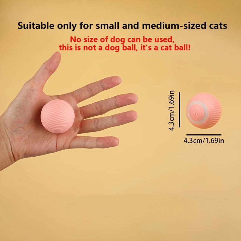 Jouet automatique intelligent pour chat – Balle roulante électrique avec plumeau, jouet interactif anti-ennui pour chats d'intérieur, alimentation par USB ou piles
