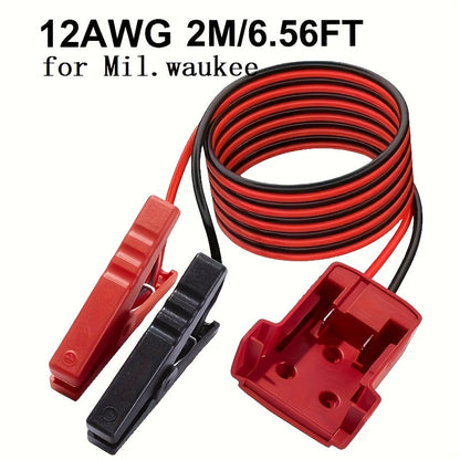 Câble de démarrage pour voiture avec adaptateur pour batterie DeWalt 18V/20V DCB – Câbles de démarrage portables, 0,3 m et 2 m, matériau ABS, aucune batterie requise