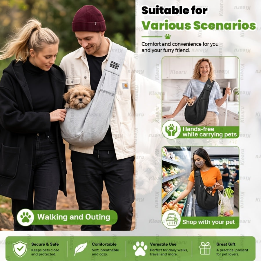 Sac bandoulière de transport pour chats et chiens jusqu'à 6,3 kg - Sac de transport croisé pour petits chiens et chats avec poche zippée - Sac bandoulière mains libres pour voyages en extérieur - Cadeau pour animaux pour Halloween et Noël