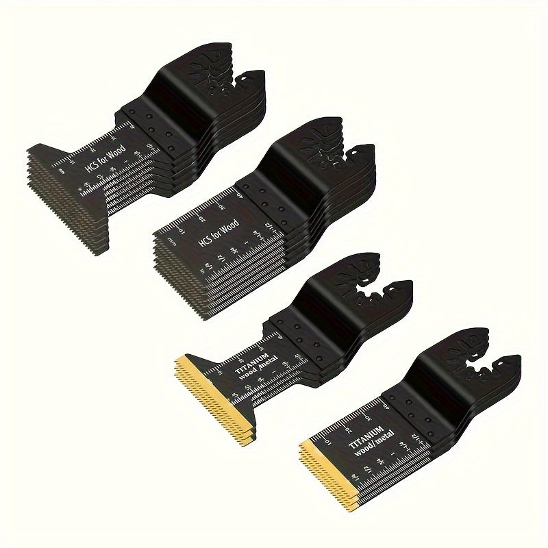 Lot de lames de scie oscillantes en titane à dégagement rapide pour outil multifonction – 18/28/36/50 pièces, coupe le métal, le bois et le plastique, compatible avec Dewalt, Makita, Bosch et plus encore