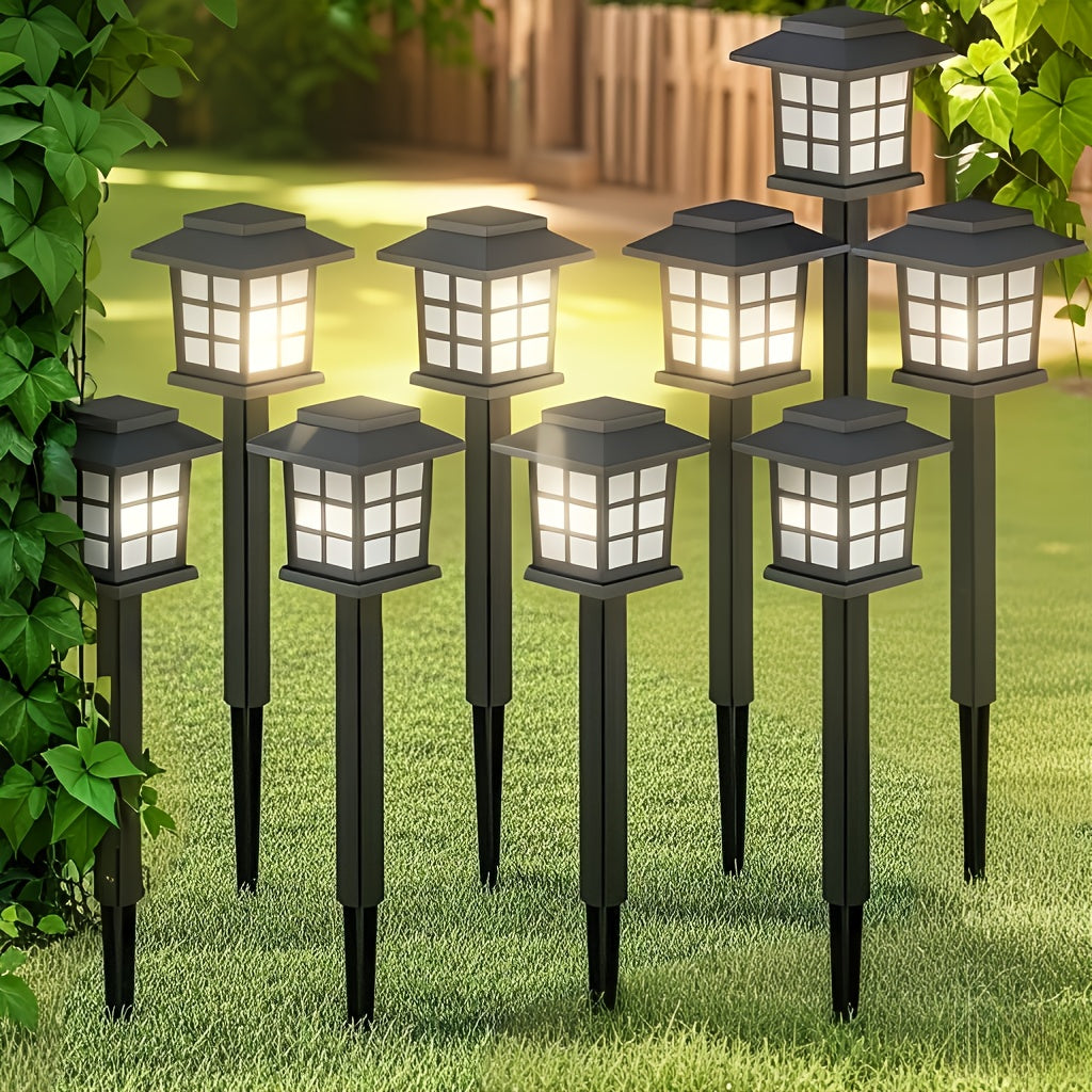 Lot de 6/12/24 lampes solaires d'extérieur pour jardin, étanches IP44 | Éclairage paysager LED blanc chaud/multicolore pour allée, cour, terrasse et décoration de fête – Marche/arrêt automatique