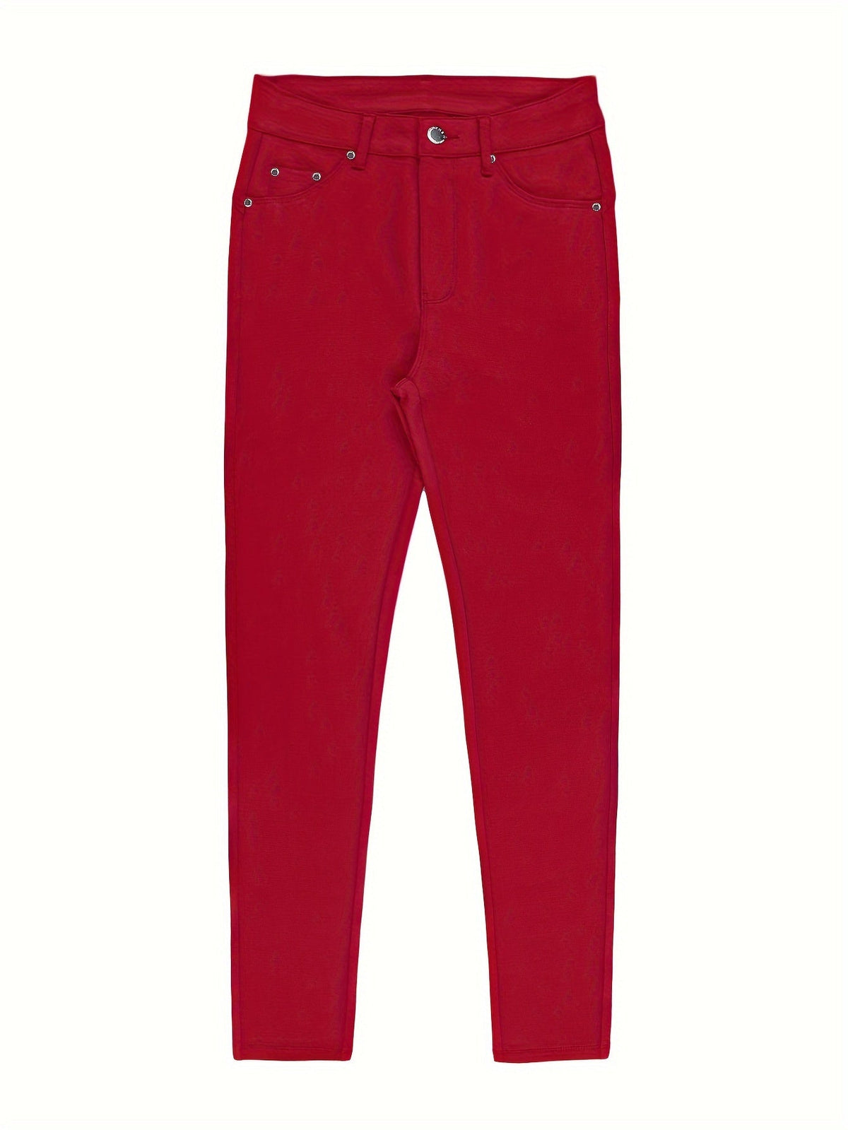 Jean skinny stretch taille haute pour femme, détail bouton en métal, style urbain, pantalon en jean coupe ajustée, 10 couleurs, S-XXL