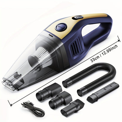 Aspirateur à main rechargeable sans fil – Aspiration puissante de 6 kPa, 40 dB silencieux, mini aspirateur portable pour poils d'animaux, voiture, clavier, nettoyage de bureau et maison avec suceur plat
