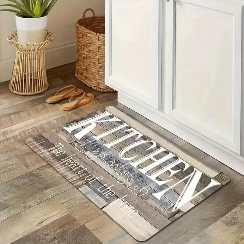 Tapis de cuisine absorbant antidérapant | Tapis de sol anti-fatigue à imprimé premium | Tapis de porte lavable pour cuisine, salle de bain, buanderie, chambre et couloir | Aspect bois et uni | Tailles multiples de 50x80 cm à 60x180 cm
