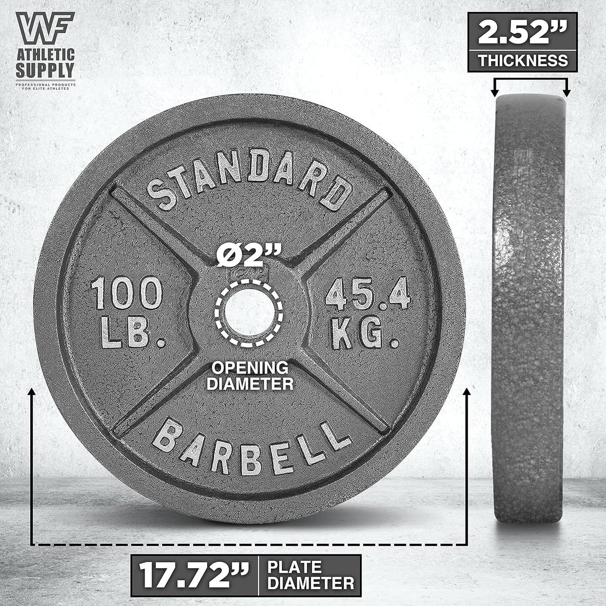 Disques de musculation en fonte, alésage 2 pouces, finition émaillée, pour musculation, haltérophilie, powerlifting, home gym, barre olympique, 2,5, 5, 10, 25, 35, 45, 100 lb