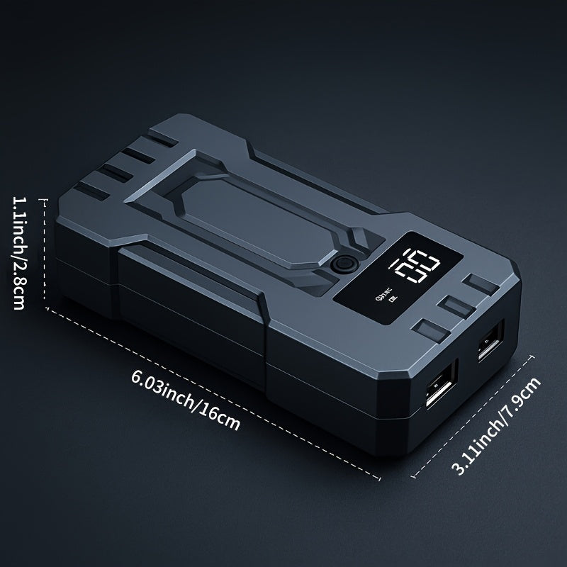 Démarreur de batterie portable 5500A pour voiture – Booster de batterie 12 V pour moteurs essence 8,0 L et diesel 6,0 L, bloc d'alimentation de secours compact avec câbles de démarrage de sécurité, charge rapide et lumières LED