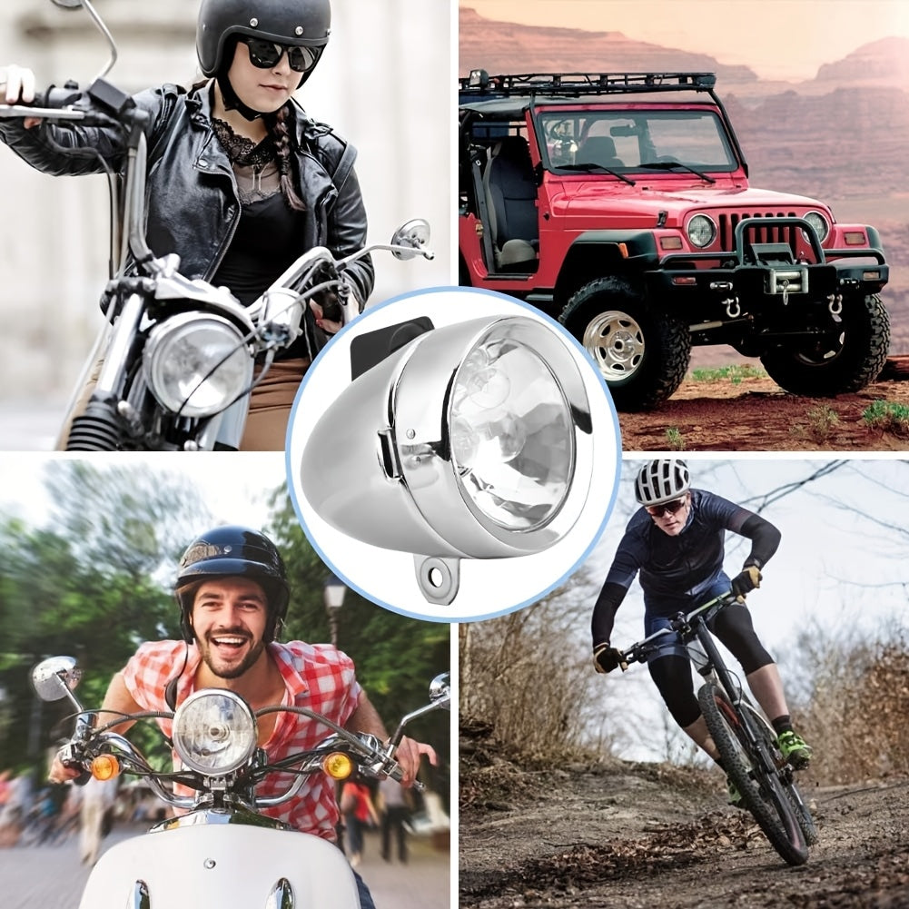 Kit éclairage avant et arrière pour vélo avec dynamo 12V 6W à friction – Sans pile, convient aux VTT, vélos de route, BMX, vélos pliants, vélos pour enfants et plus, argenté